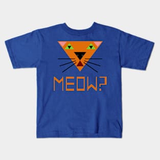 Meow? triangular cat Kids T-Shirt